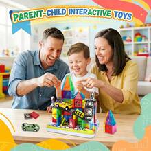 50/30pcs Kids Magnetic Building Blocks City Road Track Car Set, Multi-Functional Magnetic Assembly Toy With Mini Cars, Suitable For 3-14 Years Old Children Birthday/Holiday Gift (Random Color) - Multicolor - View 3