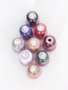 Set di 9 colori di filo per ricamo da 550 yarde, filo per ricamo a macchina multicolore e lucido, filo per ricamo in poliestere, filo decorativo per cucito, adatto per macchina da ricamo, riparazione di abbigliamento, forniture per cucito fai-da-te - multicolore - Visualizzare 5