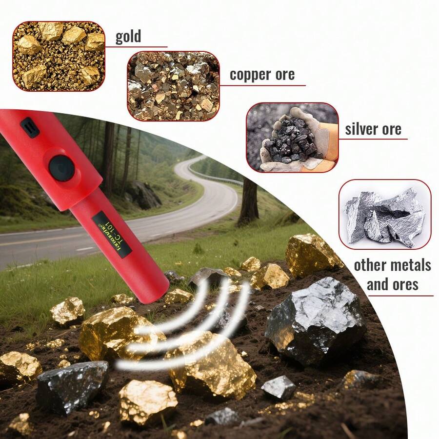 New Design Portable Metal Detector, 360° Omnidirectional Detection Rod, Equipped With LED Flashlight, Outdoor Metal Search Equipment - Multicolor - View 1