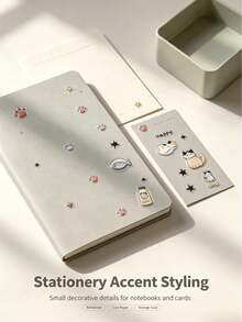 1 Set Multi-Element Cat Paw Print Tableware Pattern Home Decor Stickers, Clear 3D Transparent Base Decorative Patches Suitable For Digital Camera, Tablet, Water Cup, Earphone Decoration - Milk Kitten - View 5