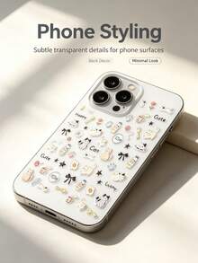 1 Set Multi-Element Cat Paw Print Tableware Pattern Home Decor Stickers, Clear 3D Transparent Base Decorative Patches Suitable For Digital Camera, Tablet, Water Cup, Earphone Decoration - Milk Kitten - View 6