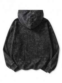 Sweatshirt Wanita Musim Gugur/Dingin Terbaru, Longgar, Minimalis, Warna Polos, Kasual, Modis, Serbaguna, Berlapis Termal - Hitam - View 6
