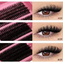 LIMEIKAI 300 C Curl Individual Eyelash Clusters, Fluffy Thick Mixed Faux Mink Eyelashes, Eyelash Extensions, Makeup Eyelash Clusters, Individual Eyelashes, False Eyelashes, False Eyelashes - C - View 7