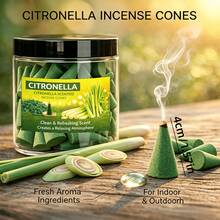 Large Citronella Scented Incense Cone, 4cm Tall Lemongrass Incense Tower, Strong Aroma, Long Burning, Aesthetic Smoke Effect, Ideal For Purification, Meditation, Yoga, Reading - Large Tower Incense - 4cm - Citronella Scent - View 5