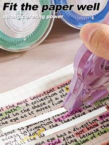 Juego de 5 piezas de cinta correctora de gran capacidad y colores brillantes, suave y sin manchas, adecuado para la escuela, la oficina y el hogar, esencial para estudiantes y maestros en la vuelta a la escuela - Multicolor - Ver 10