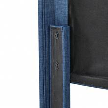 Modern Bed Frame With Linen Grey Cover - 90x200cm - 藍色 - 查看 11