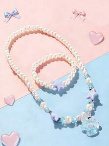 Set Perhiasan Anak Perempuan: Kalung dan Gelang Liontin Unicorn Lucu (2pcs/Set), Cocok untuk Pemakaian Sehari-hari, Hadiah Ulang Tahun, atau Souvenir Pesta. - MultiWarna - View 4