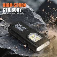 1pc/3pcs/5pcs Strong EDC LED Keychain Flashlight, Rechargeable Hanging Portable Flashlight, Waterproof Keychain, Camping Hiking Pocket Light - Style a - View 4
