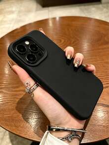 VRNOEI New Luxury Black Phone Case, Compatible With IPhone 17, 16, 15, Pro 14 Plus 13, 12, 11, 17 Pro Max Air Plus, Anti-Drop Smooth Protective Shell, Durable, Minimalist Design, Premium Material - Black - View 3