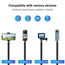 適用於 Insta360 X3 PULUZ 旋轉手柄桌面三腳架支架 110cm 自拍棒單腳架 (黑色) - 查看 8