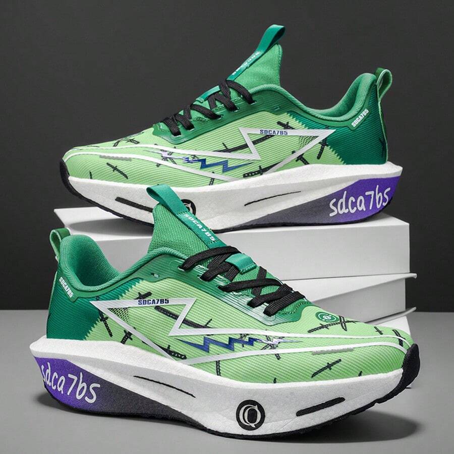 1 Pair Men's Sporty Graffiti Print Running Shoes