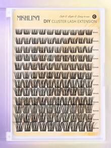 MKHLINA Soft & Lightweight Cluster Segmented False Eyelashes, 8-18mm Multi-Length, Long-Lasting Natural & Delicate DIY Eye Makeup Lashes, Easy To Apply & Reusable (F20) - C/D 混合 - 查看 8