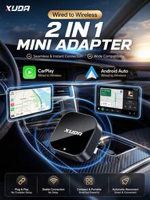 XUDA 2026 新款 2-in-1 無線 CarPlay / Android Auto 迷你轉接器 - 2.4-5.0 GHz WiFi 5 Carplay 轉換器，有線轉無線，快速自動連接，無延遲，緊湊設計，附 USB/USB-C 接口，免電池 - B - 查看 13