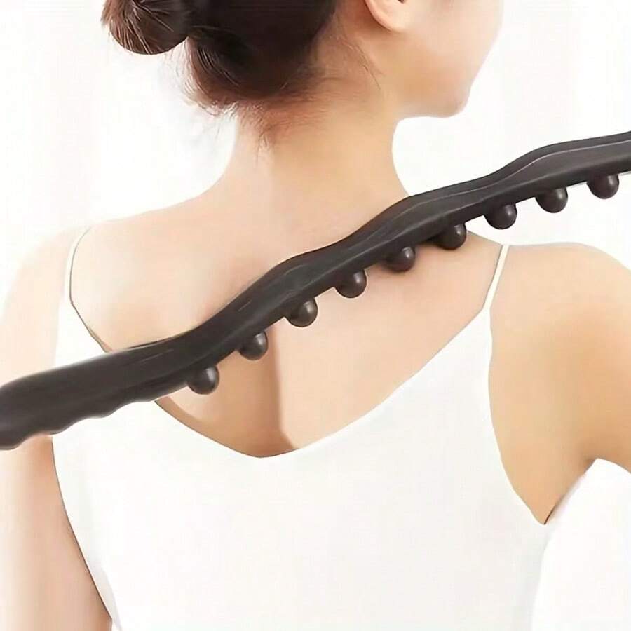 1 Pc Multi-Function Rolling Massage Stick, Plastic Material, For Neck, Lower Back And Abdomen Massage - 19 Beads Professional Body Massager, Fragrance-Free, Manual Operation, No Battery Required - View 1