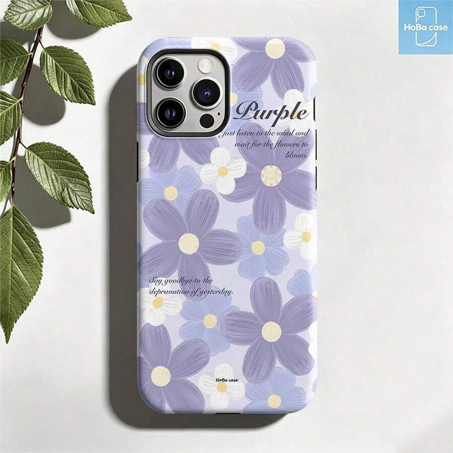 HoBa case 1 Pc The 2D Flat Pattern 2-In-1 Soft Film Full Coverage Phone Hard Case, Suitable For Galaxy A23/A24/A25/A32/33/S25, Suitable For Apple 7/8/11/12/13/14/14Plus/15/15Plus/16/16Plus/7/8Plus/17/17Pro,Korean Stylish & Interesting Phone Case,Elegant Design Suitable For Both Men And Women, Ideal Gift For Girlfriend On Easter, Spring, Birthday - Mixed Color 2 - View 1