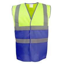 Yoko Unisex Adult Two Tone Hi-Vis Vest - Yellow/Royal Blue - View 2