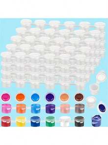 240 Empty Paint Buckets, 40 Acrylic Mini Paint Buckets With Lids, 6 Connected Empty Paint Boxes 3ml/0.1oz, Suitable For Students, Fine Painting Color Box - Multiple Styles - View 8
