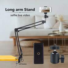 Flexible Arm Tripod For Phone Stand Table Folded Anchor 360° Rotation Online Desktop Bedhead Video Live Overhead Shot - View 3