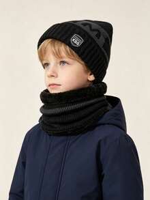 Children's Hat Set - Autumn/Winter Boys Wool Hat Set - Multicolor - View 4