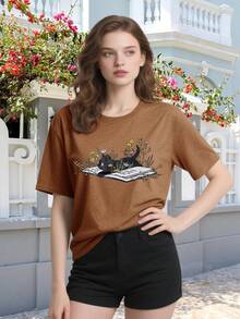 Women T-Shirts - F-棕色 - 查看 4