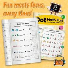 Dot-To-Dot Math Activity Book, Count And Write Numbers, Addition Practice Pages, Early Addition And Number Sense Training, Screen-Free Daily Math Practice, Suitable For Home And Classroom - Dot Matrix Math Fun Activity Notebook - View 4