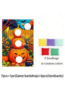 7/2pcs Banner Permainan Lempar Halloween - Pola Menakutkan, Tengkorak, dan Kelelawar, Sempurna untuk Permainan Keluarga, Pesta Kebun, dan Perayaan Musiman. Dekorasi Halloween, Ciptakan Suasana Meriah. - beraneka warna - View 9