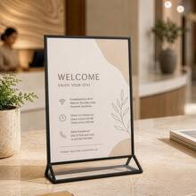 Trintion Sturdy Sign Holder, Practical Tabletop Display Stand, Widely Used For Retail Counter, Desk And Various Daily Application Scenarios - Black - View 5