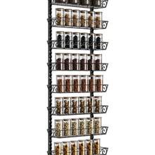 9-Tier Adjustable Wall Mount Spice Rack - Versatile Kitchen Storage Organizer, Black - View 1
