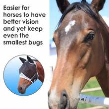 1pc Breathable Mesh Adjustable Horse Fly Mask With Ear Covers Anti Mosquito Insect Sun Protection Equine Face Cover - View 6