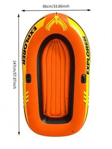 Bote inflable Explorer 100 individual, PVC pesado a prueba de fugas, inflado rápido con agarres antideslizantes, flotador plegable y portátil con remo & cuerda, para deriva en río, pesca en lago, camping junto al río, deportes acuáticos de verano para adultos & familia - Multicolor - Ver 11