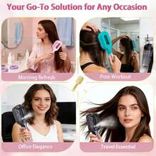 1 Set 2-In-1 Spray Styling Comb, Water Mist Spray Comb With Built-In Water Tank, Soft And Flexible Bristles, Wet/Dry Styling Spray Comb, Suitable For Curly, Straight And Wavy Hair, Bathroom Accessory - A - View 6