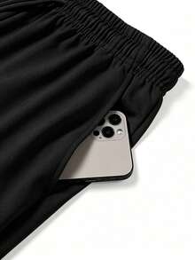 1PC Women's Outdoor Soft Comfortable Casual Pants, Solid Color Design. Autumn Sports Black - Black - View 5