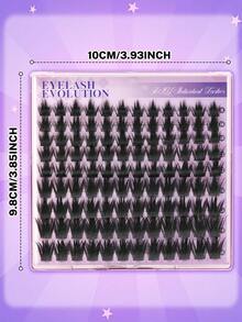 EYELASH EVOLUTION 108pcs Fluffy Cluster False Eyelashes, 8-16mm Length, Pointed Cluster Lashes, Thickened Segmented Clusters, D Curl, Exaggerated Long Style, Professional Salon Quality, Suitable For All Makeup Looks, Reusable, Easy To Wear, Perfect For Makeup Enthusiasts - View 4