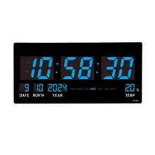 Large Digital Electronic Plug-In Wall Clock With Temperature, Time And Date Display, Electronic Clock With Power Failure Memory Function, Suitable For Living Room, Bedroom And Study Room Decoration Alarm Clock - 1PC - View 10
