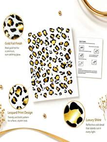 1pc Y2K Gold Foil Leopard Print Tattoo Sticker, Vintage Leopard Pattern, Music Festival Party Hot Girl Skin Atmosphere Decoration Sticker - Multicolor - View 3