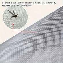 1 pieza Malla autoadhesiva para ventana, red invisible contra insectos para uso doméstico en verano, fácil de instalar - Malla gris con ribete blanco - Ver 9