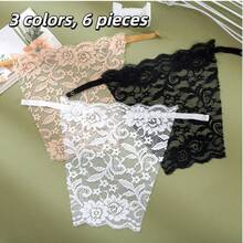 3/6pcs/Set Solid Color Detachable Floral Lace Semi-Transparent Anti-Peek Elegant Breast Pads Women's Lingerie And Lingerie Accessories - Multicolor - View 15