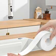 1 Roll Self-Adhesive Waterproof Sealing Tape, 3.5cm Wide, Designed For Waterproofing And Leak Prevention, Suitable For Kitchen Countertops And Corners, Bathroom Kitchen Extension Shower Bathtub Sealing Strips, High Adhesion - White - View 4