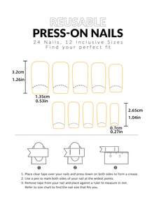24pcs Halloween Long Coffin Press On Nails, Nude Beige Glossy Fake Nails With Spider & Pumpkin Face Print, Accented With Tiny 3D Rhinestones,Reusable Manicure Nail Kit,Suitable For Girls And Women Daily Wear, Holiday Party And Gift - Multicolor - View 5