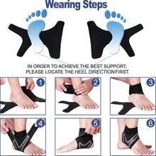 2 piezas Tobillera elástica, Soporte de tobillo ajustable con compresión, Vendaje de tobillo transpirable, Adecuado para hombres y mujeres en fitness, levantamiento de pesas, entrenamiento de fuerza, correr, baloncesto, recuperación de lesiones deportivas, alivio del dolor articular - Negro - Ver 5