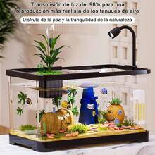 16l Kit Acuario Pecera Tanque 4en1 Peces Con Bomba Luz Led Negro - Albaricoque - Ver 4