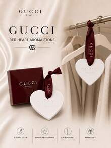 Gucci 古馳愛心擴香石6×5cm，酒紅緞帶，柔和散香，衣櫥家居裝飾伴手禮優選 - 紅色愛心 - 查看 3