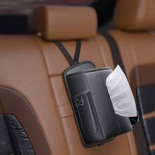 1pc Car Storage Bag Leather Car Organizer Storage Bag Adhesive Car Phone Holder Bag - A - View 11