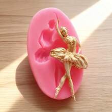1pc Ballet Girl Silicone Mold, Minimalist Style Handmade, Suitable For Home Decor Candles, Plaster Decorative Ornaments And Souvenirs, Easy To Demold And Reusable - Pink - View 6