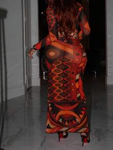 DOUCIU Hot Girl Block Color Sexy Tube Top & Knee-Length Skirt Sets Beach Vacation Style - Red - View 3