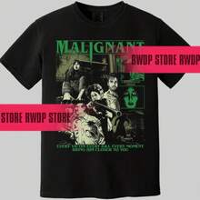 Horror Movie Malignant Movie T-Shirt (2021) Malignant Horror Film Inspired T-ShirtOversized, Loose Fit, Baggy, Relaxed Fit, Boyfriend Style Washed Cot - Black - View 1