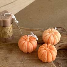 3 Stücke/Set Große, mittlere, kleine Kürbis-förmige Silikon-Kerzenformen - DIY handgemachte Gieß-Kürbis-Duftkerzenformen, Halloween-Party-Dekoration, Heimdekoration, Kunstgeschenk Gips-Ornament Harz-Formen - Weiß - Übersicht 6
