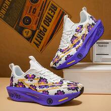 1 Pair Men's Sporty Graffiti Print Running Shoes - Violet Purple - View 4