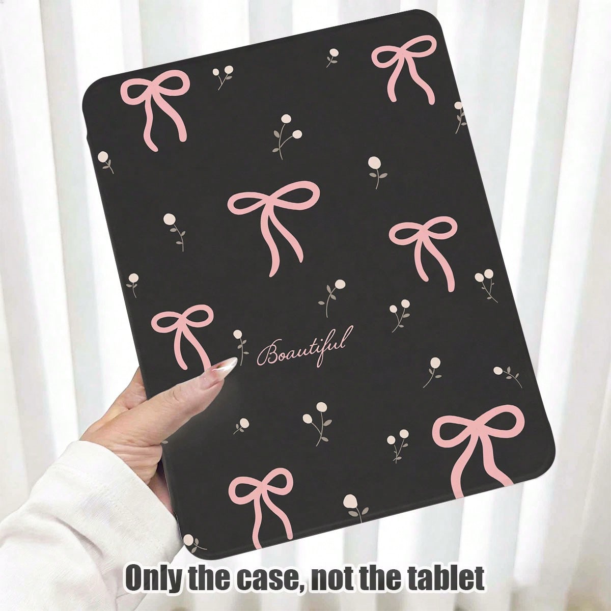 Pink Bow & Pattern Painted Effect Tablet Protective Case, Built-In Pen Slot, With Stand, Compatible With Honor 8/9/10/X8/X8A/X9/X8Pro/X9Pro, MatePad SE 11"/MatePad 11"/11.5", MatePad Pro, Apple 10th/11th Gen 2025 (A16), Galaxy Tab A7/A9 And Other Popular Models