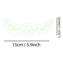 6pcs Fluorescent Freckle Face Stickers UV Reactive Star & Moon Temporary Tattoo Stickers For EDM Festival, Holiday, Halloween Party Makeup - Green - View 8